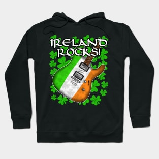 St Patricks Day Electric Guitar Irish Flag Hoodie